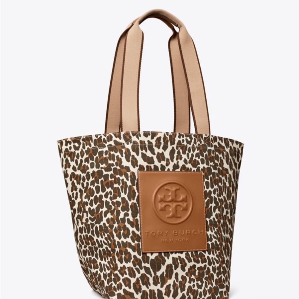 Tory Burch Brown Leopard Print Tote